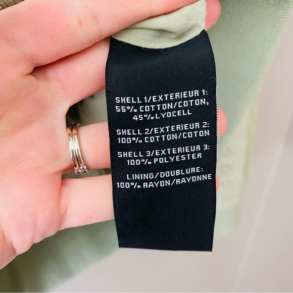 7 For All Mankind Eyelet Sleeve Bomber Jacket Green Sz Small - Picture 6 of 10